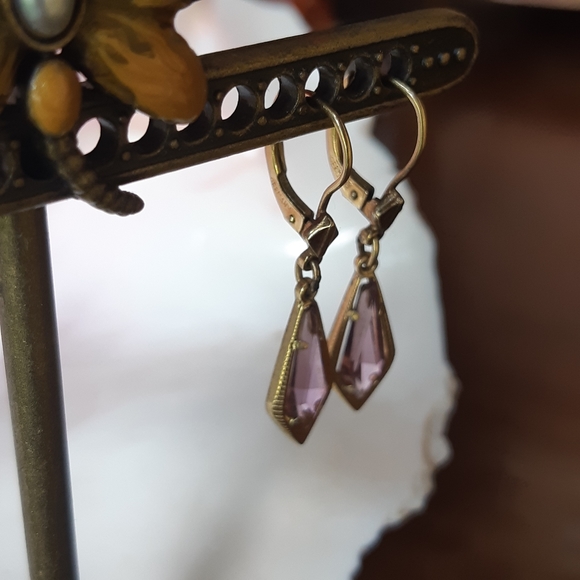 Vintage Lever-back Earrings by K&L c.1930's - Picture 4 of 4